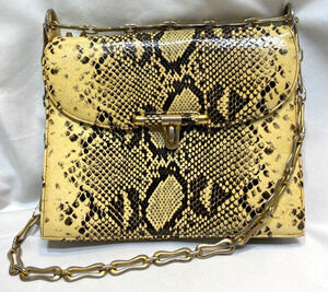 Vintage SUSAN GAIL Snake Pattern and Chunky Chain Purse